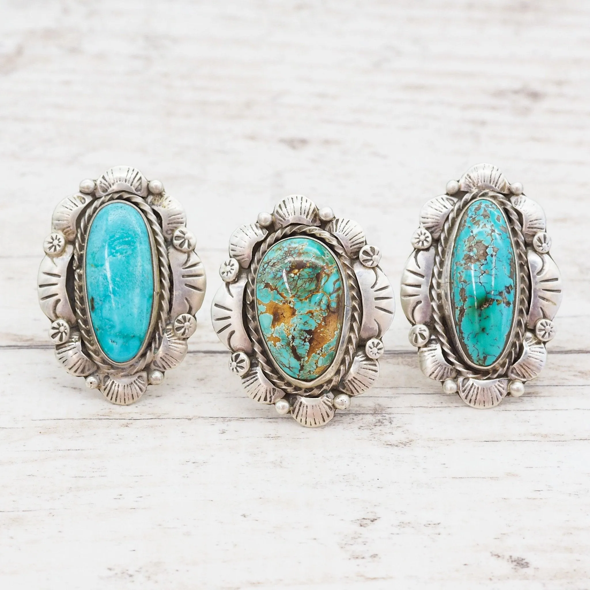 Navajo Turquoise Flower Ring