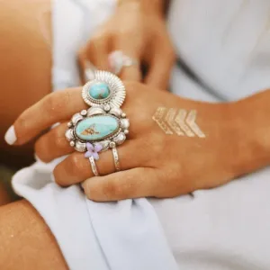 Navajo Turquoise Flower Ring