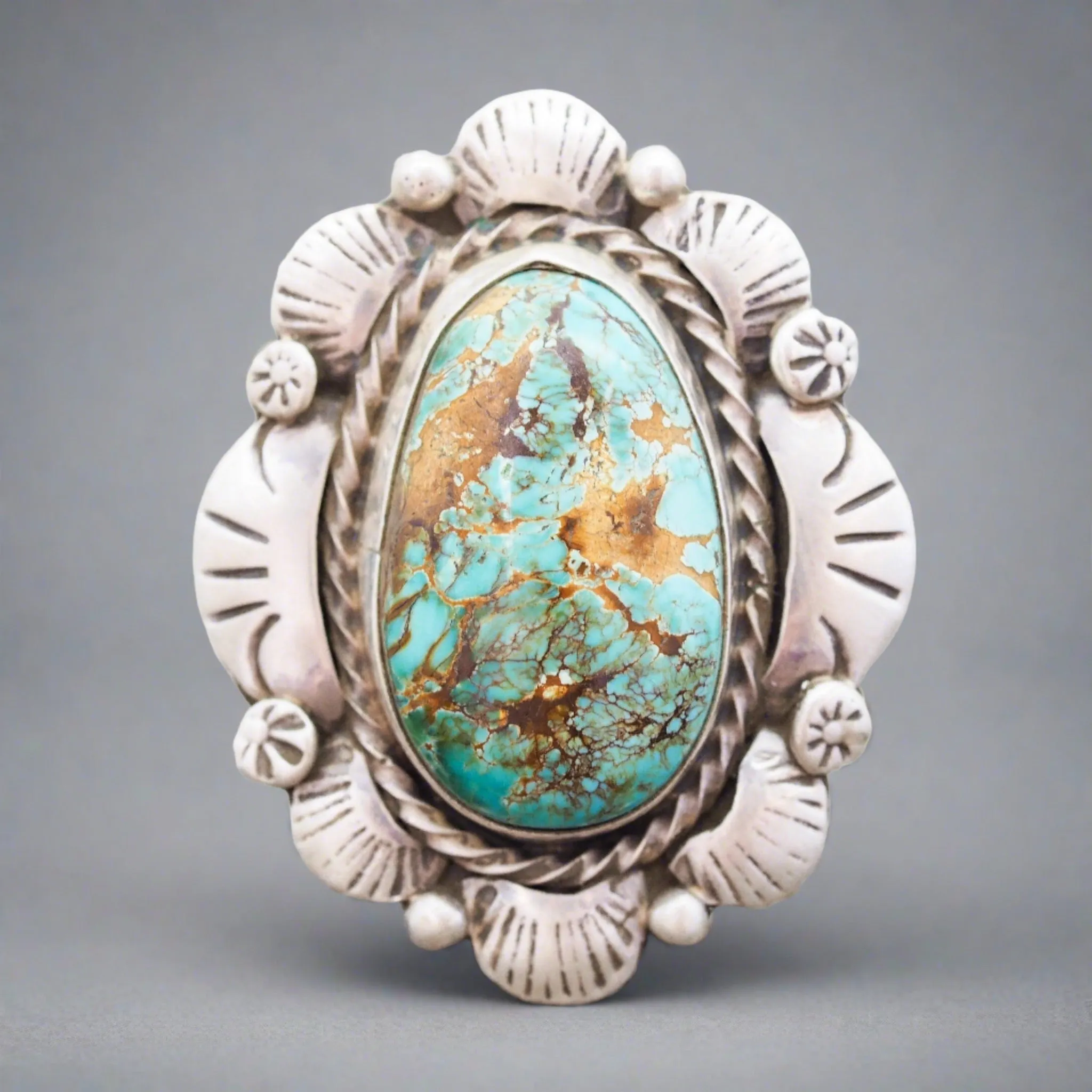 Navajo Turquoise Flower Ring