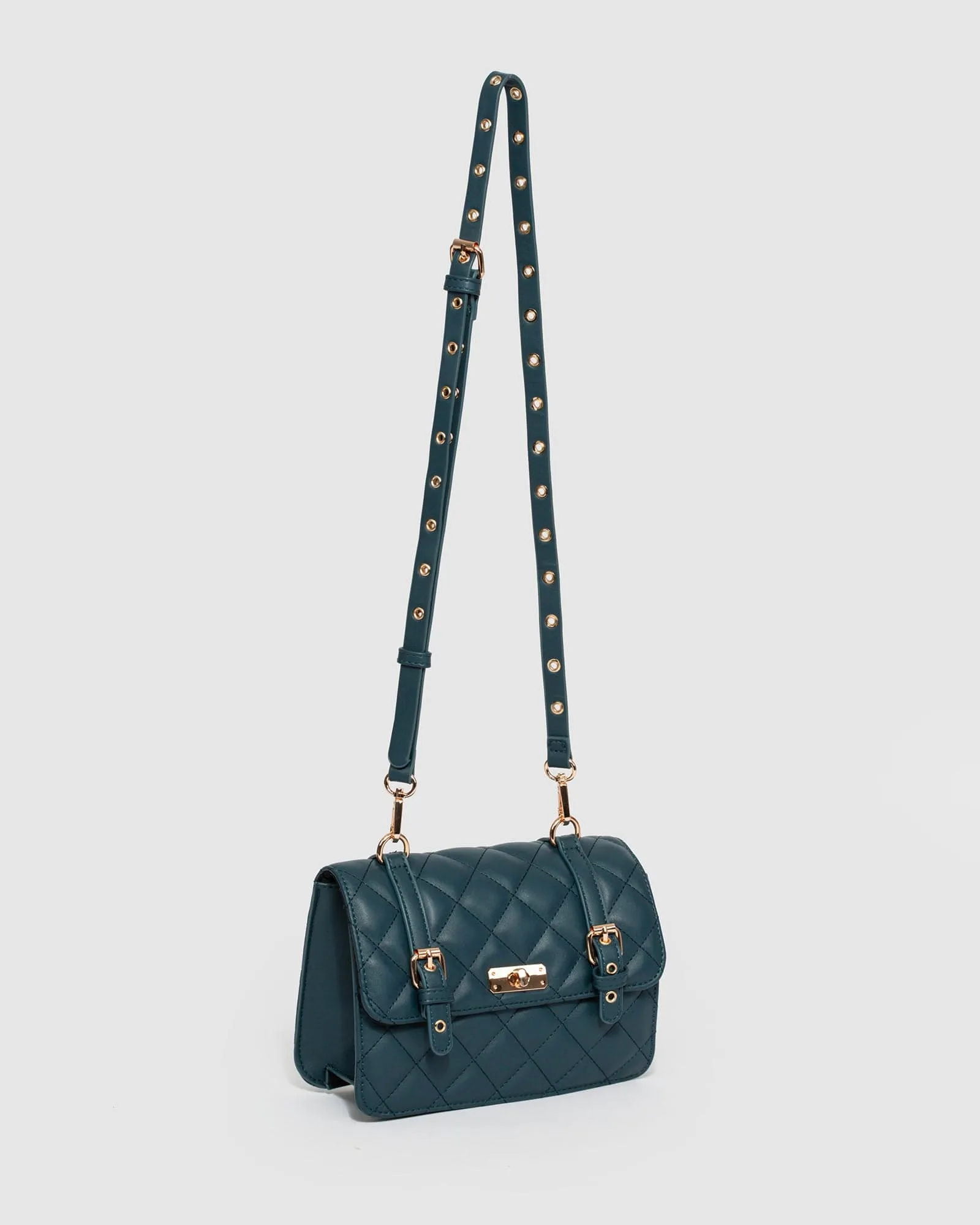 Navy Blue Julissa Lock Crossbody Bag