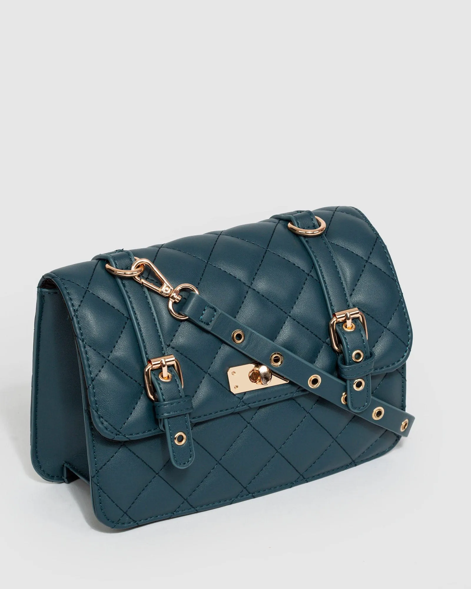 Navy Blue Julissa Lock Crossbody Bag