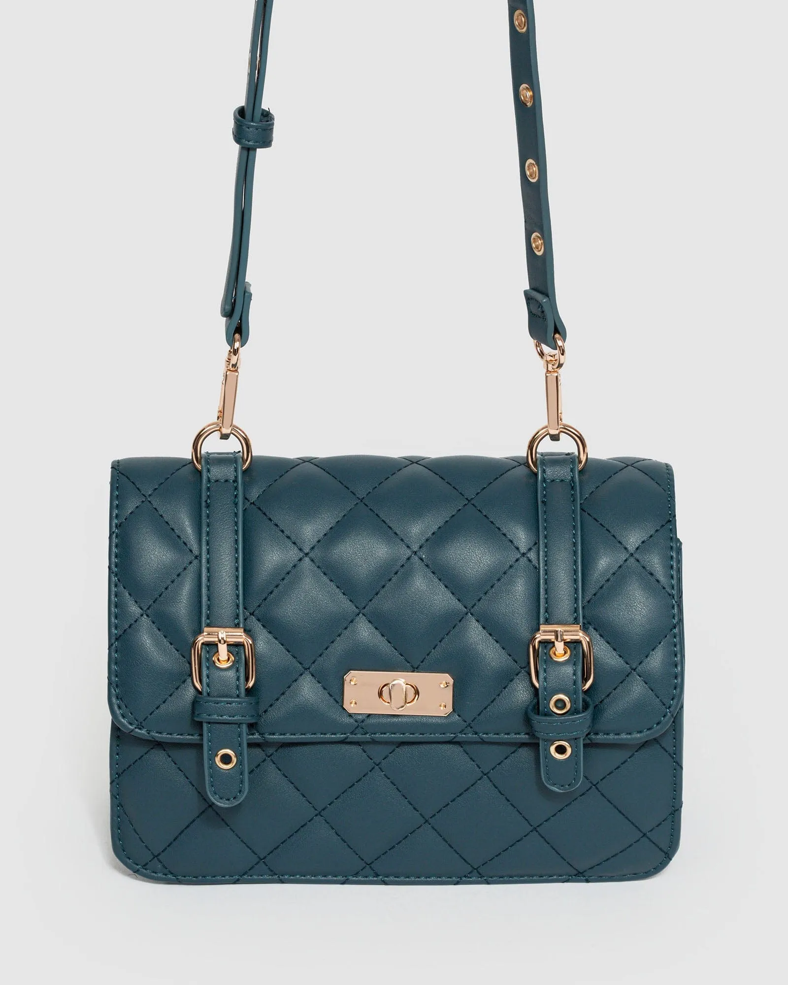 Navy Blue Julissa Lock Crossbody Bag
