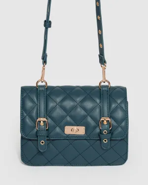Navy Blue Julissa Lock Crossbody Bag