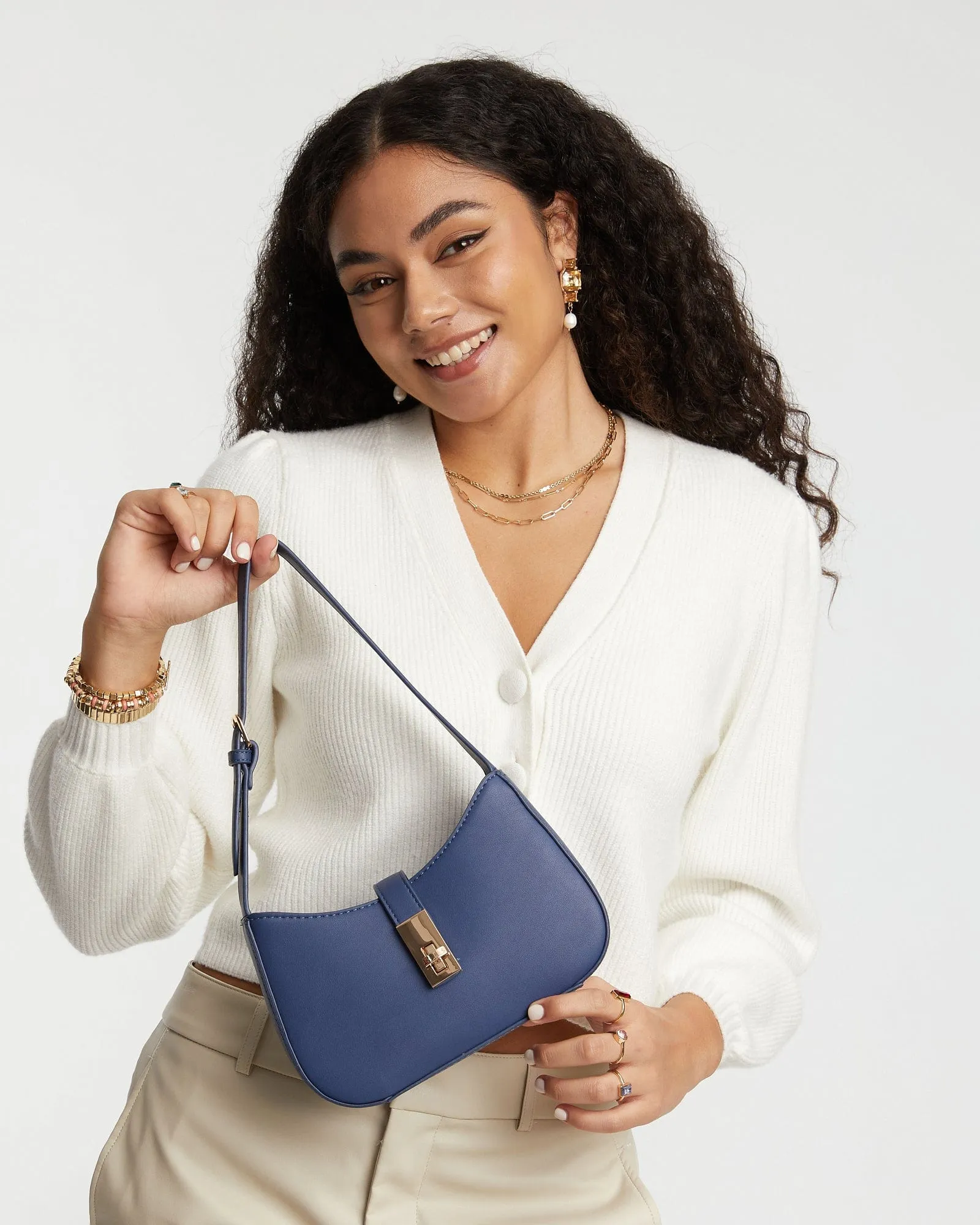 Navy Blue Markeeta Lock Bag
