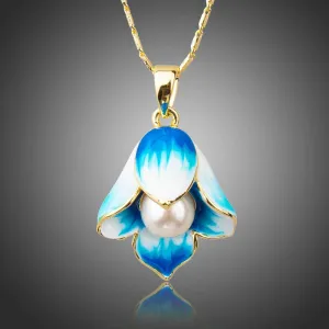 Oil Painting Pearl Flower Necklace KPN0205