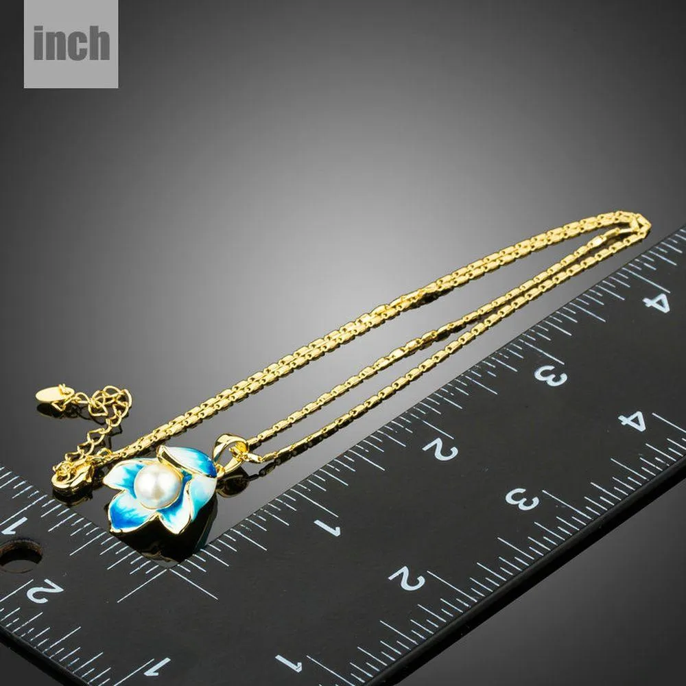 Oil Painting Pearl Flower Necklace KPN0205