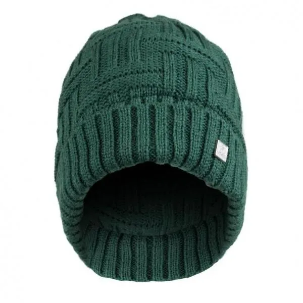 Olann Basket Weave Green Beanie