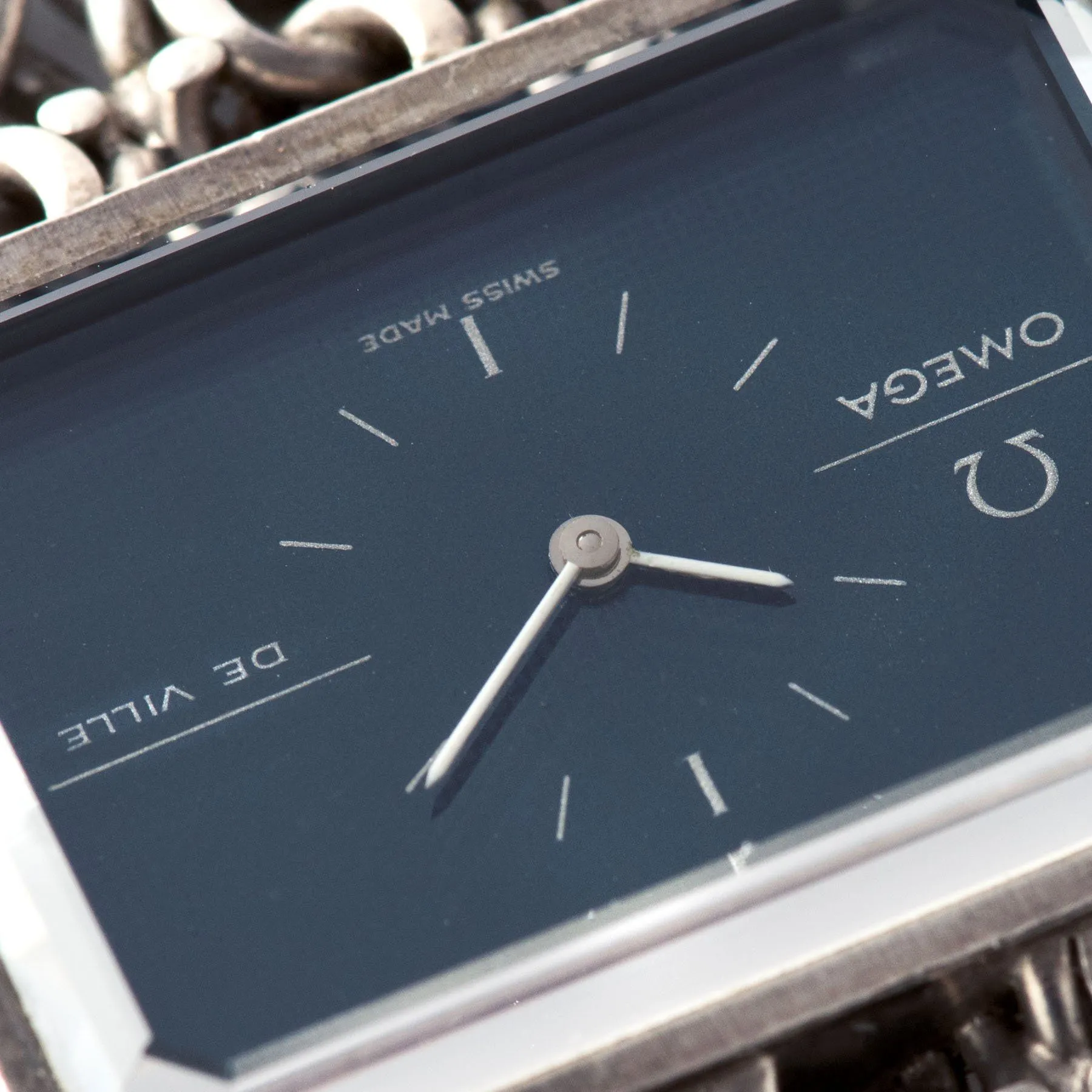 Omega De Ville Silver Watch with Blue Dial Andrew Grima