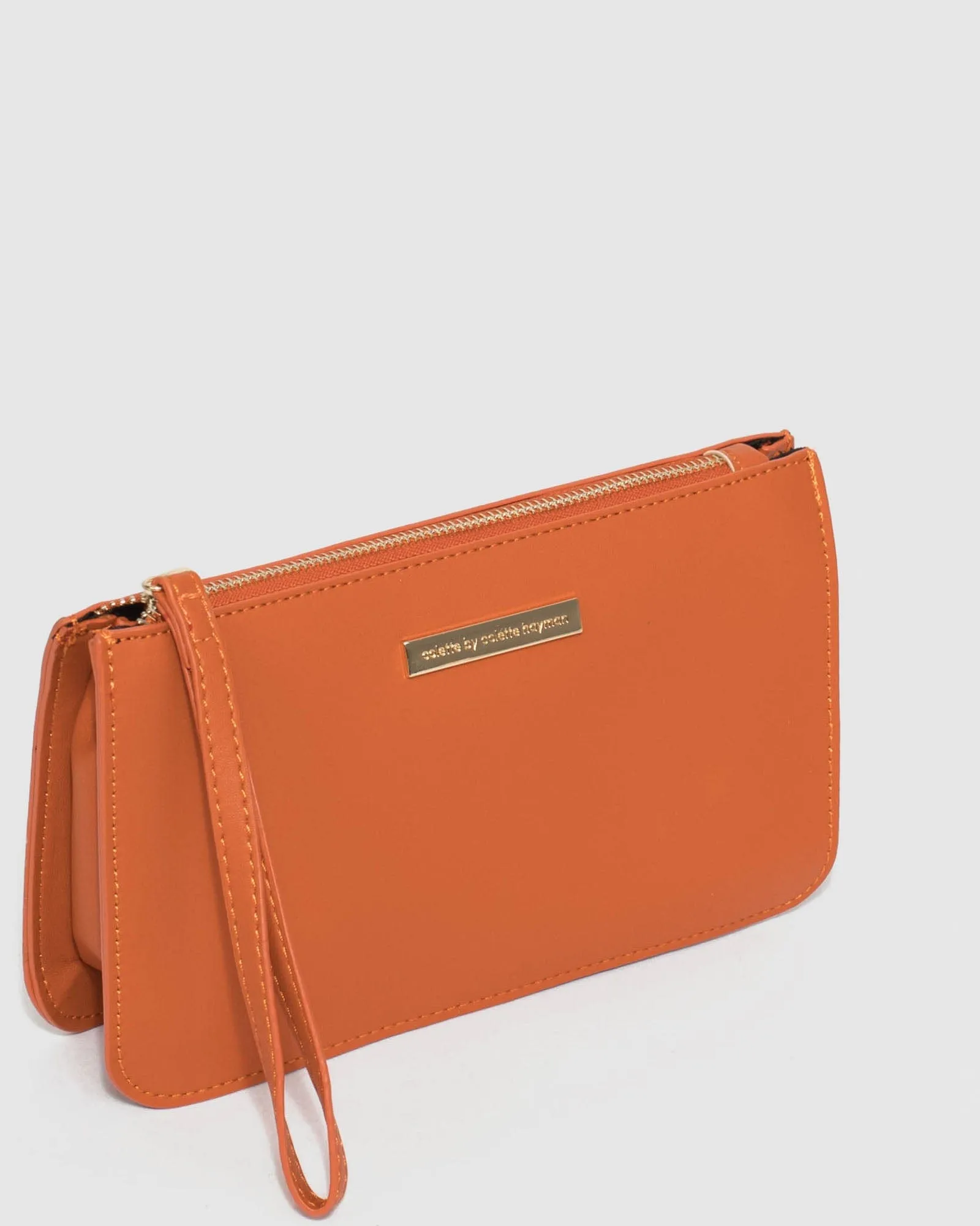 Orange Willow Wristlet Clutch Bag