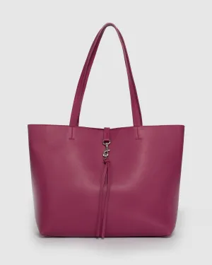 Pink Olexa Tassel Tote Bag