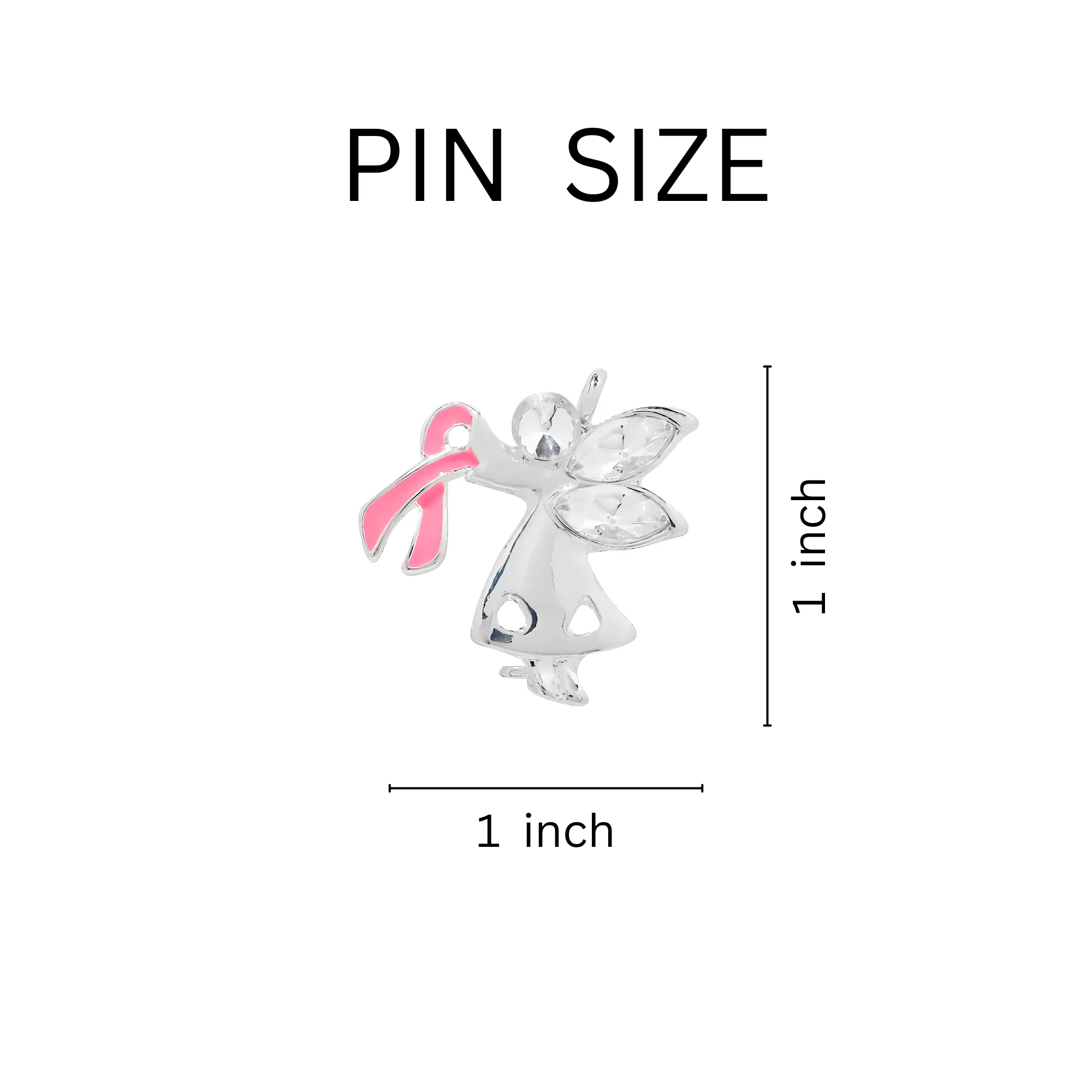 Pink Ribbon Angel By My Side Pins