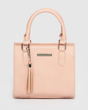 Pink Sia Mini Tassel Tote Bag