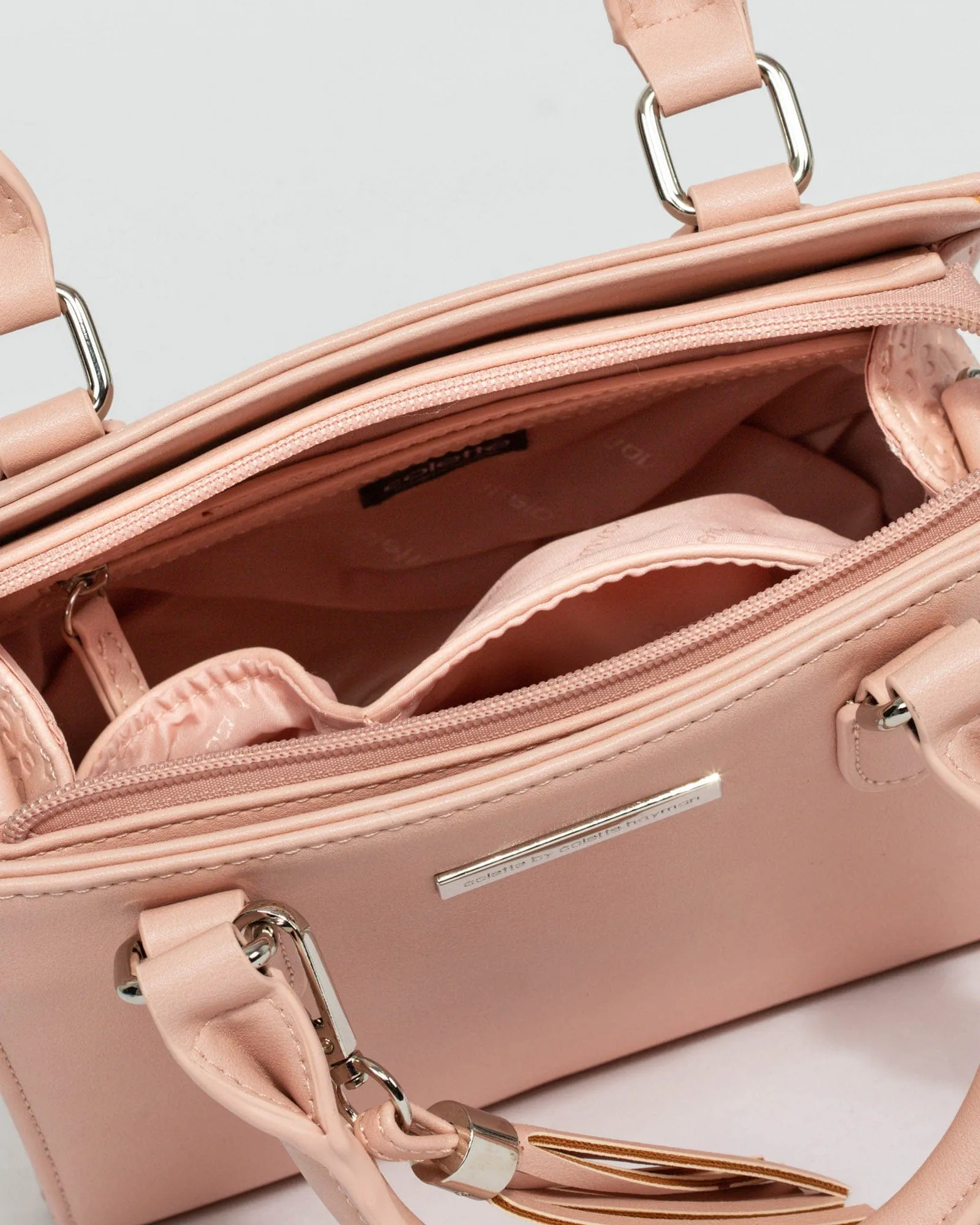Pink Sia Mini Tassel Tote Bag