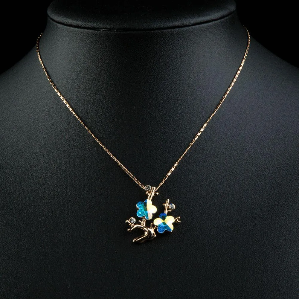 Plum Flowers Branch Necklace KPN0186