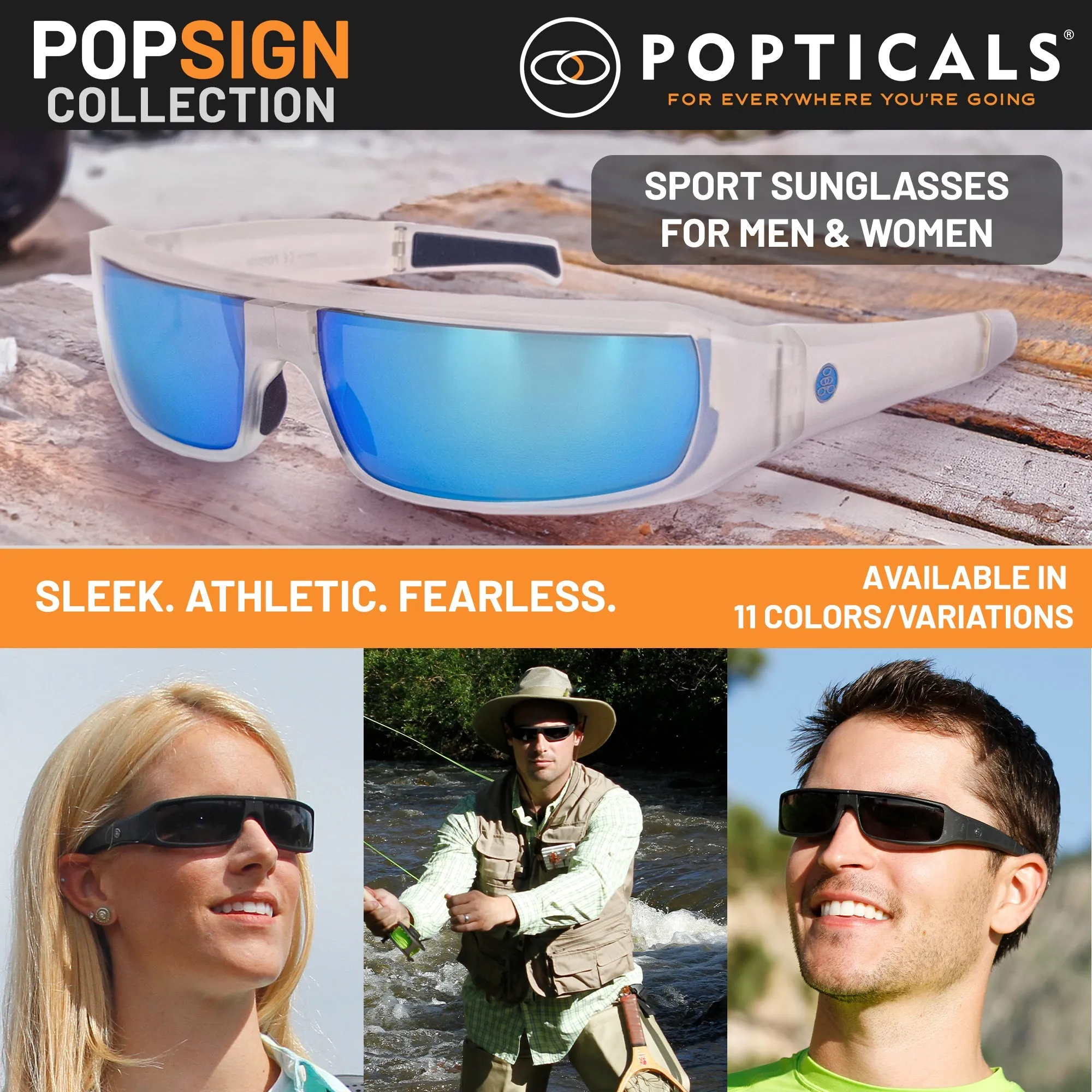 POPSIGN | Polarized, Matte Brush Black, Gray Lens
