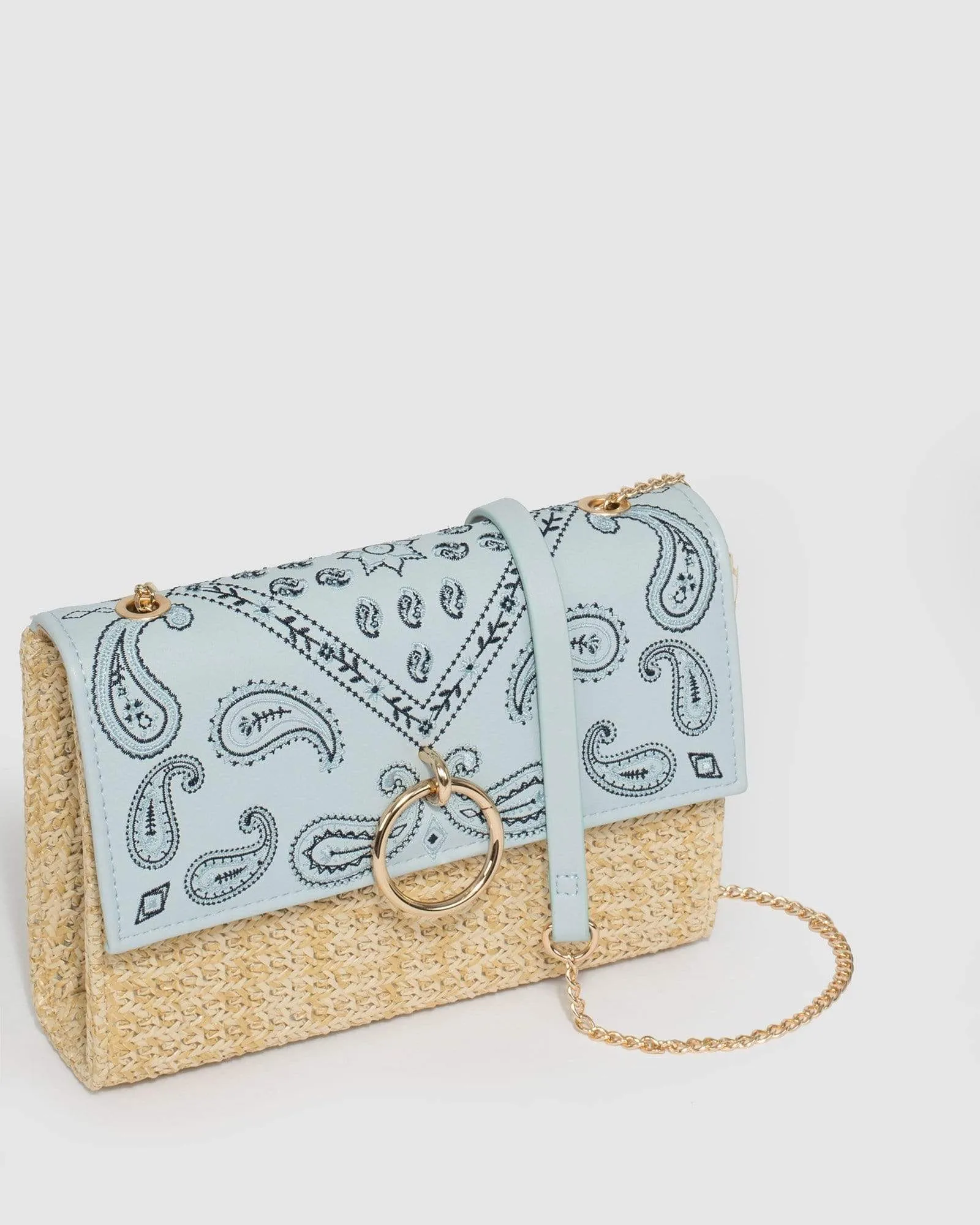 Print Dahlia Embroidered Crossbody Bag