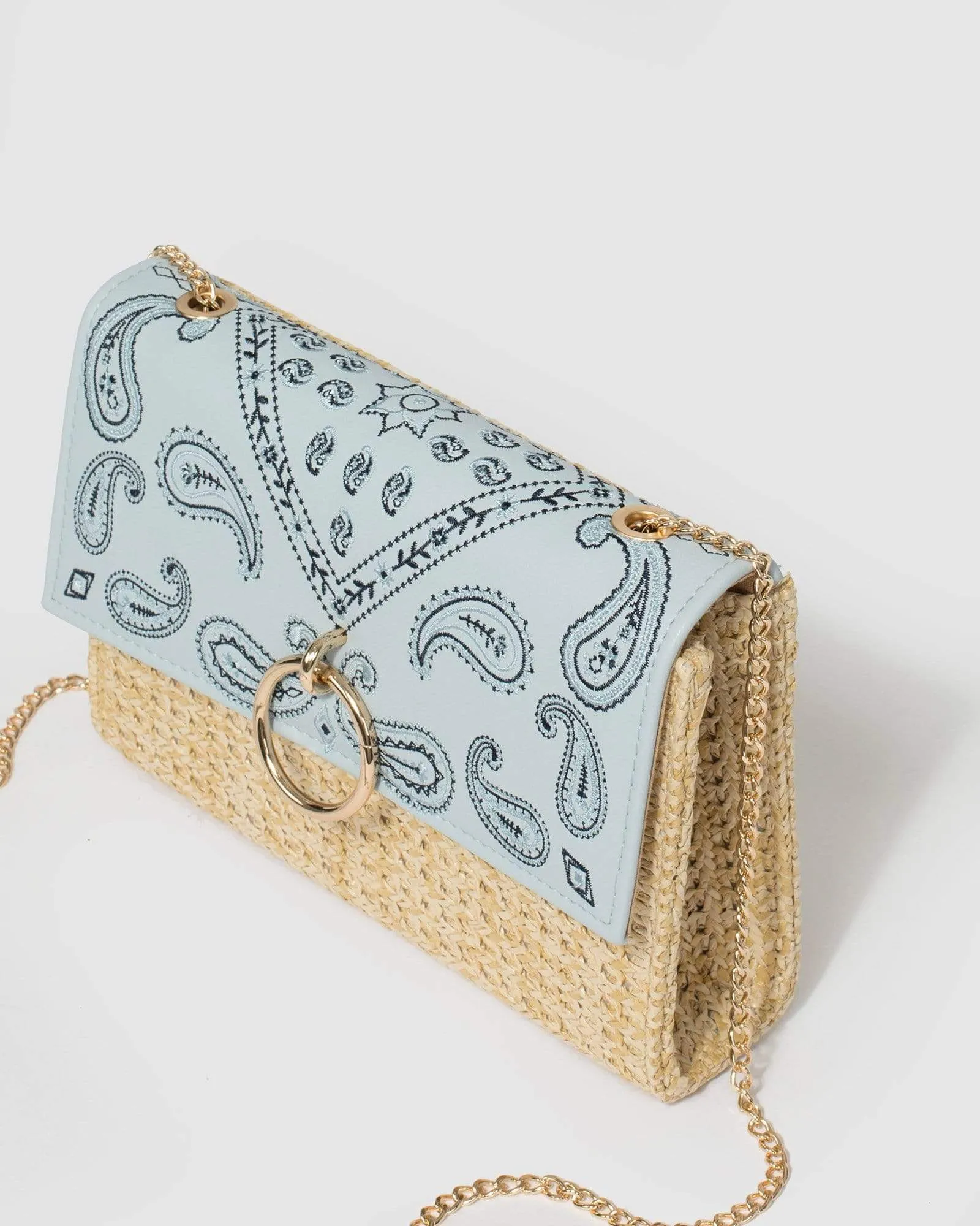 Print Dahlia Embroidered Crossbody Bag