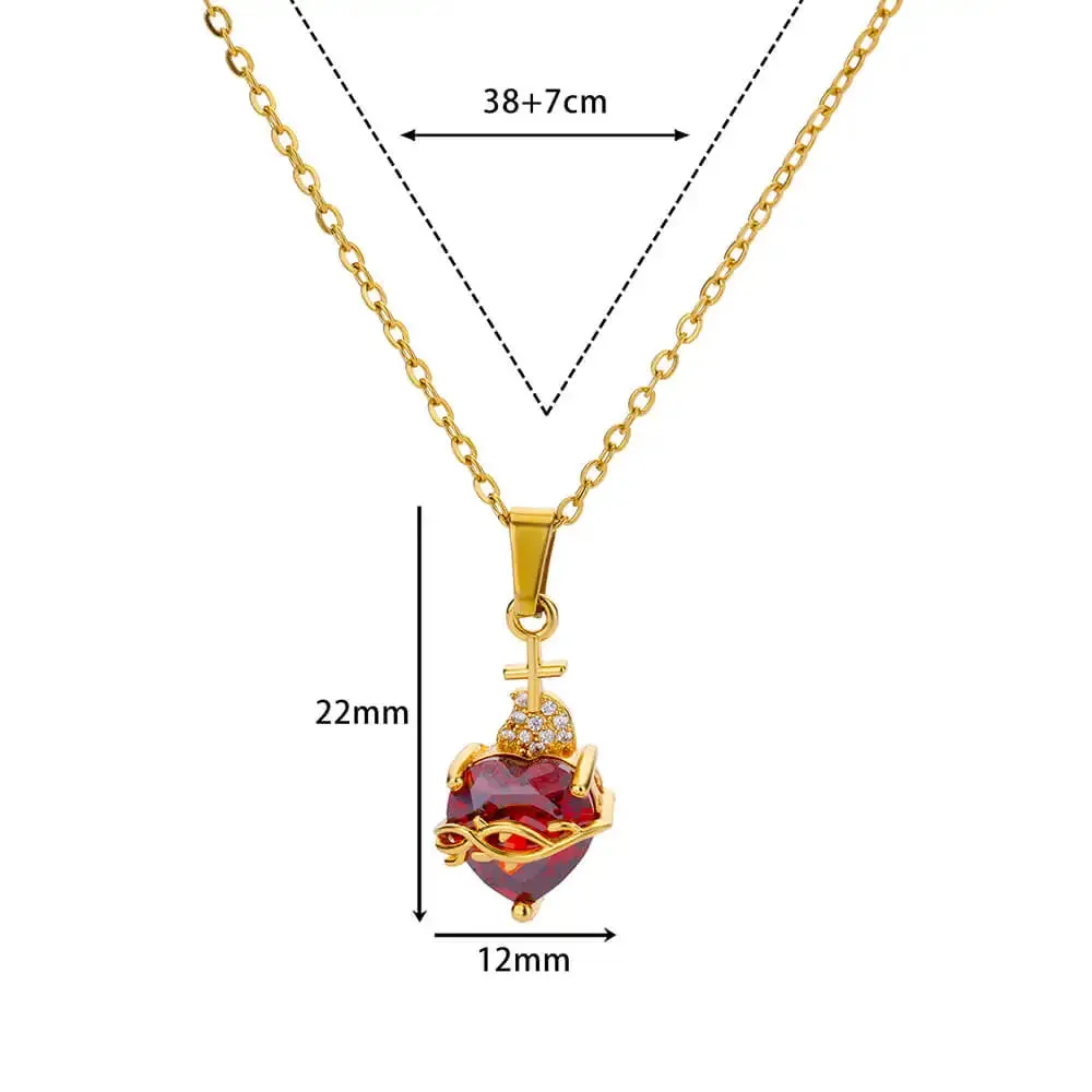 Punk Gold Heart Pendant Necklace for Women Y2K Choker