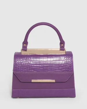 Purple Renee Top Handle Panel Bag