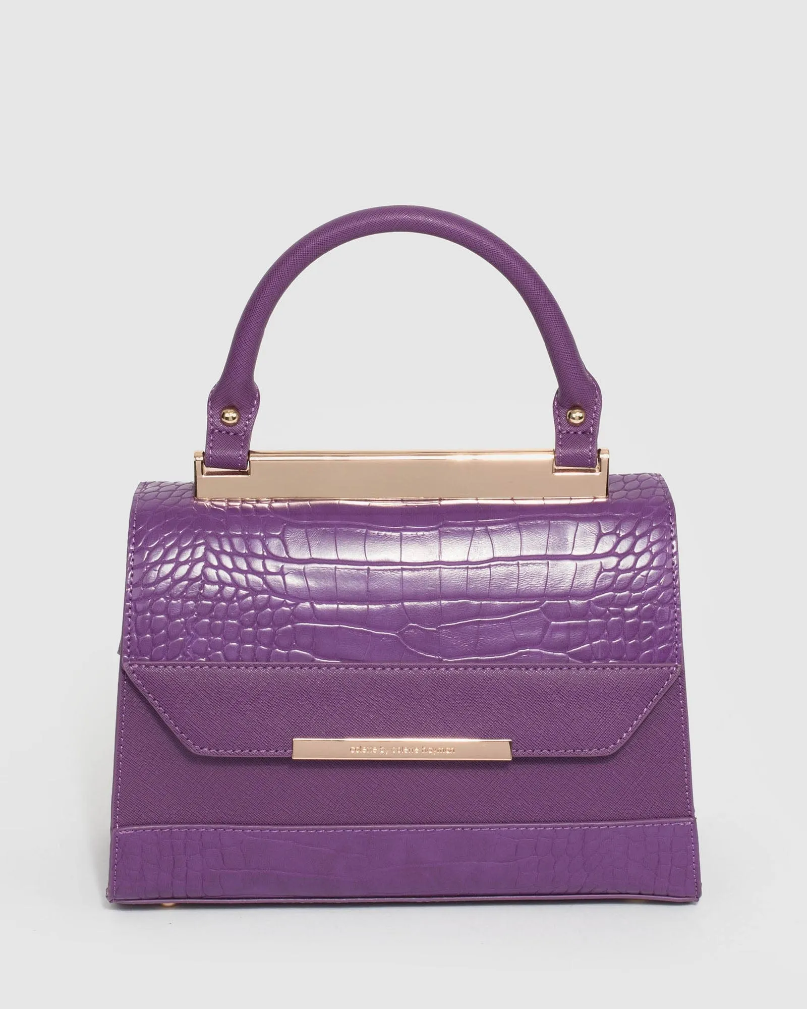 Purple Renee Top Handle Panel Bag