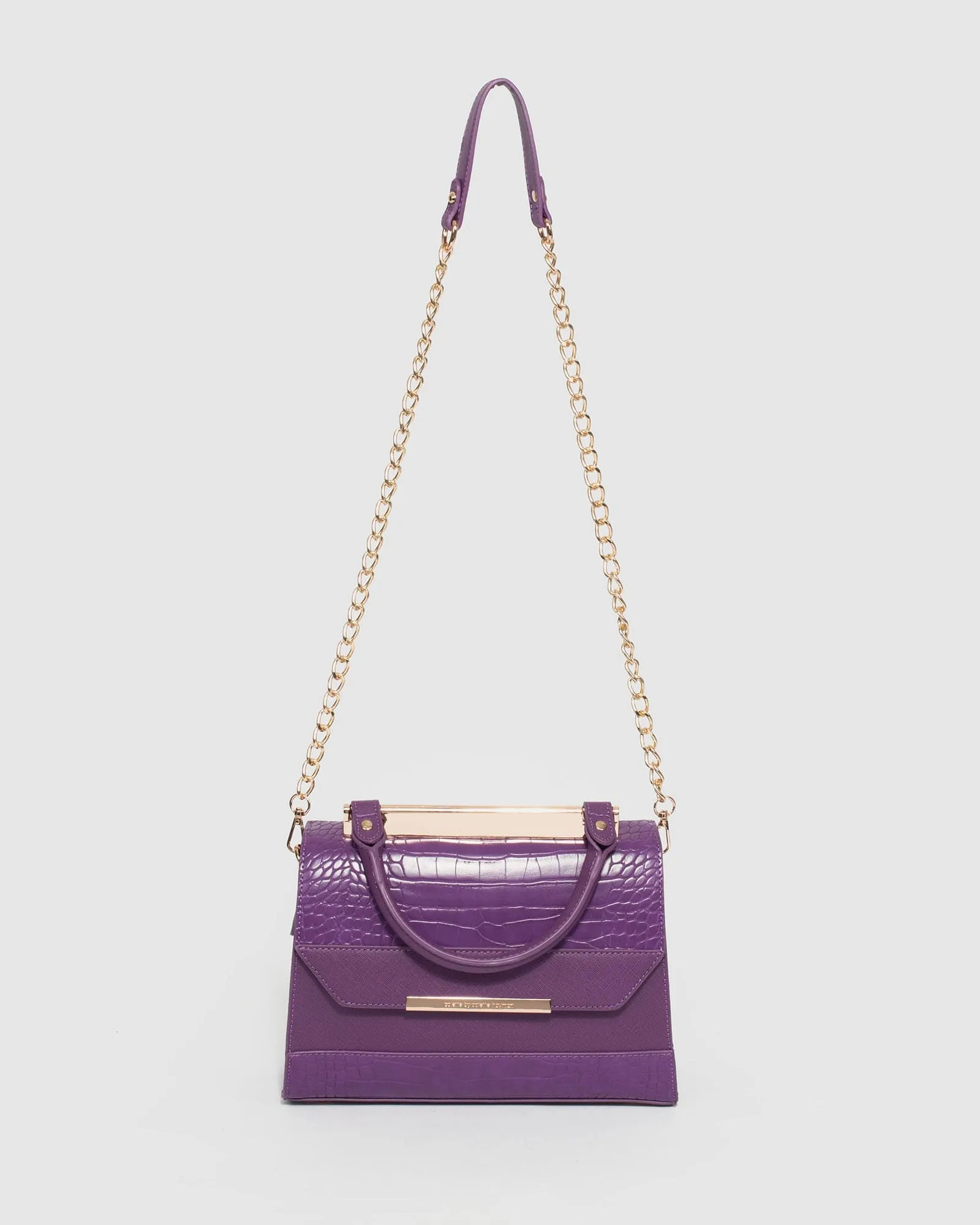 Purple Renee Top Handle Panel Bag