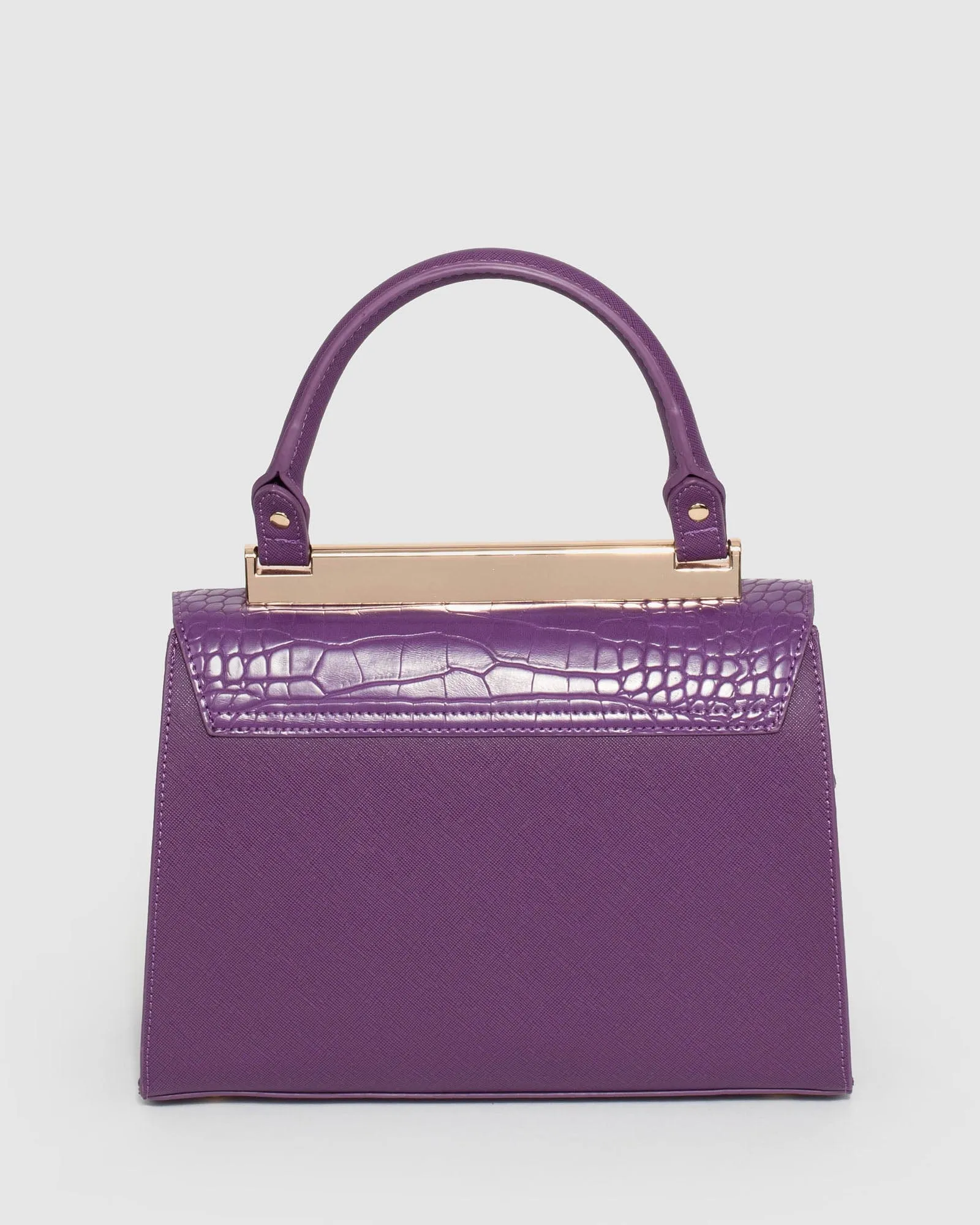 Purple Renee Top Handle Panel Bag