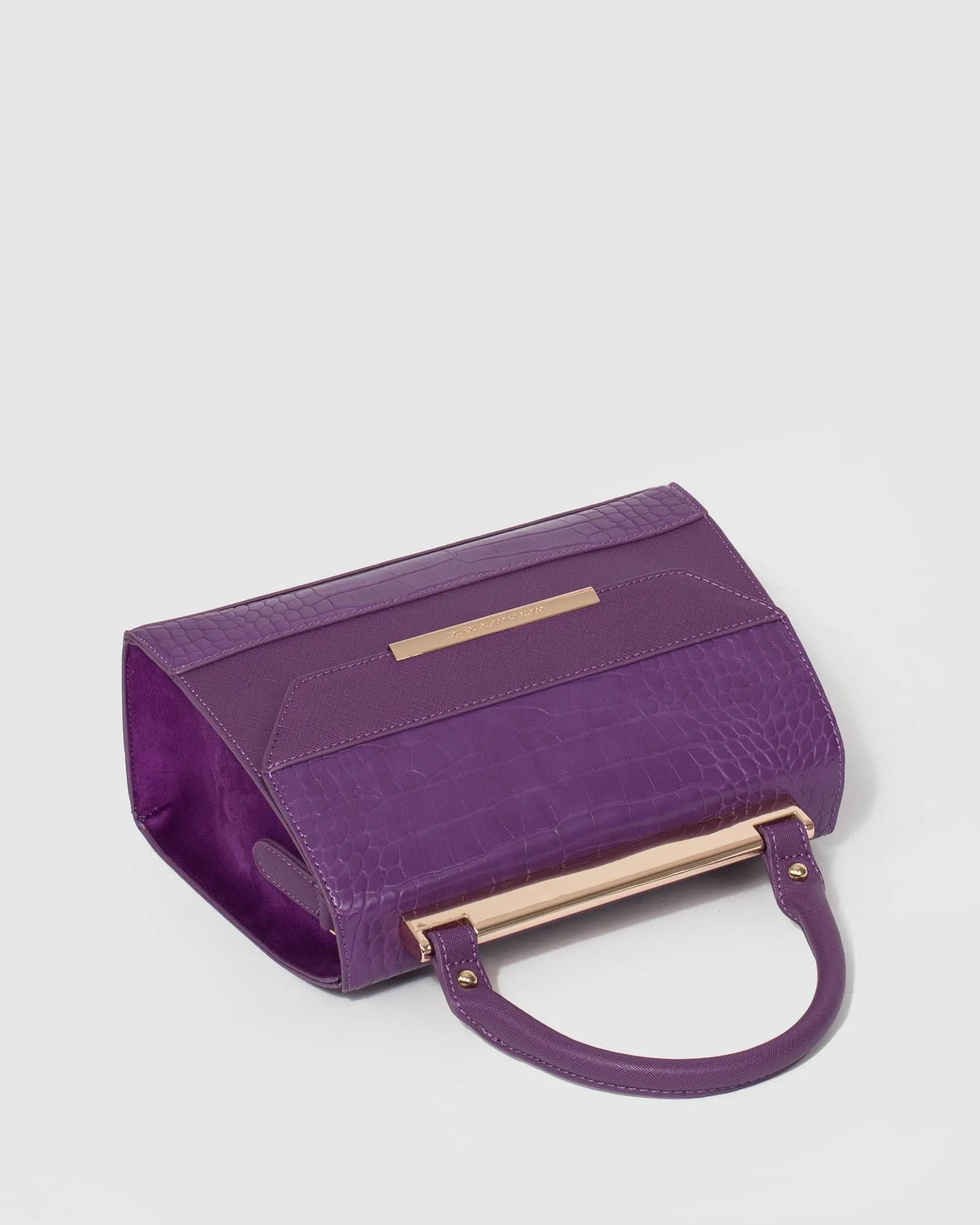 Purple Renee Top Handle Panel Bag