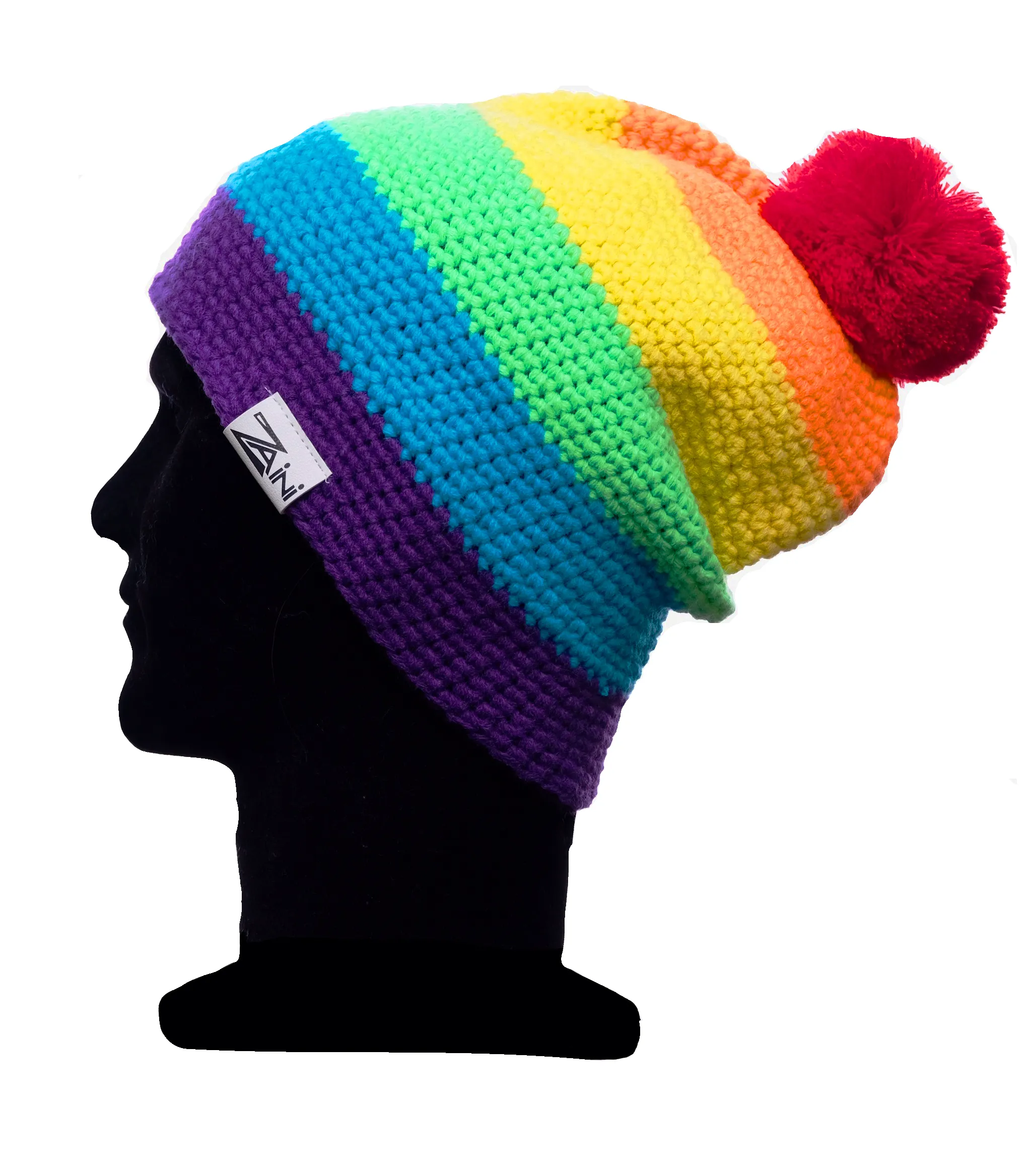 Rainbow Beanie Bobble Hat
