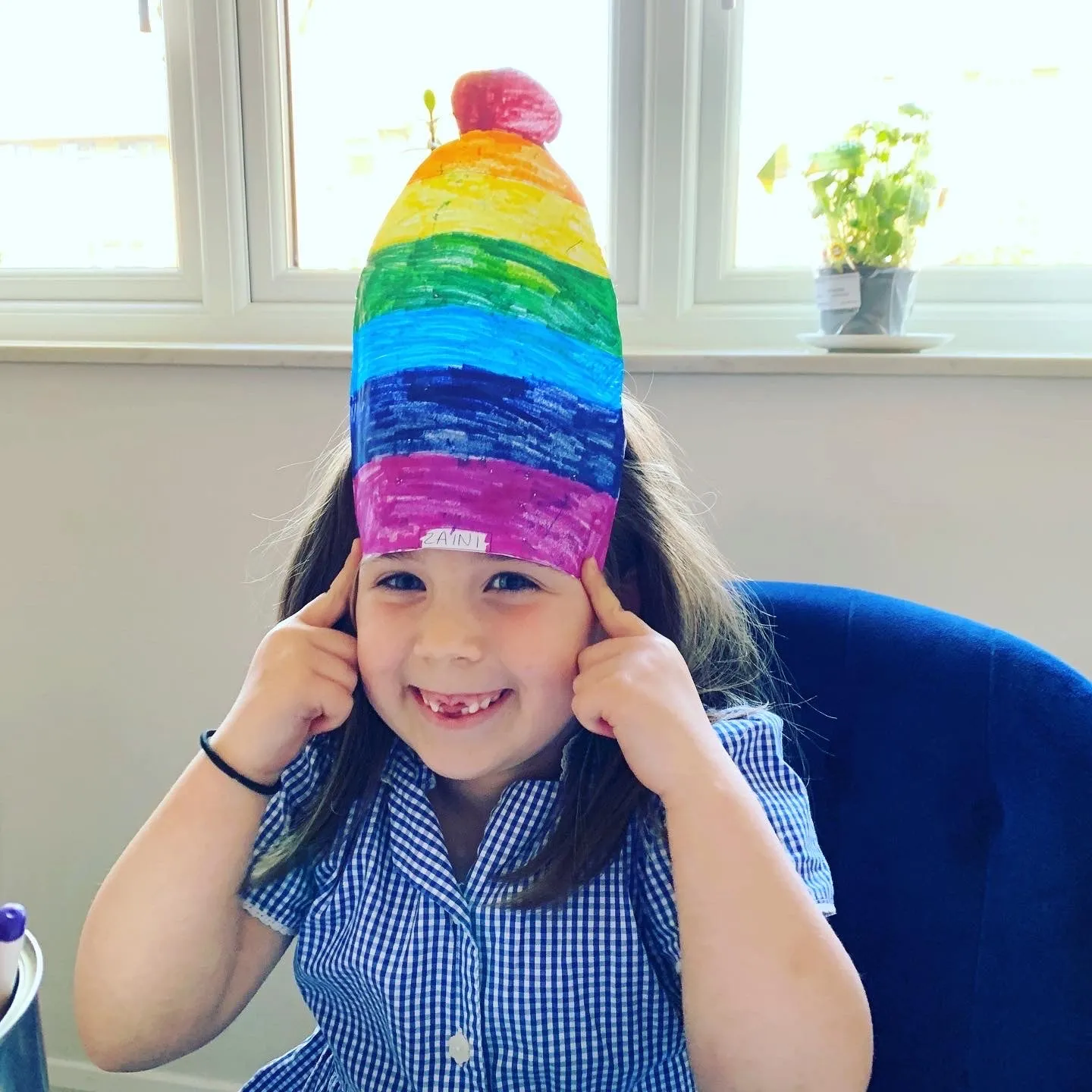Rainbow Beanie Bobble Hat
