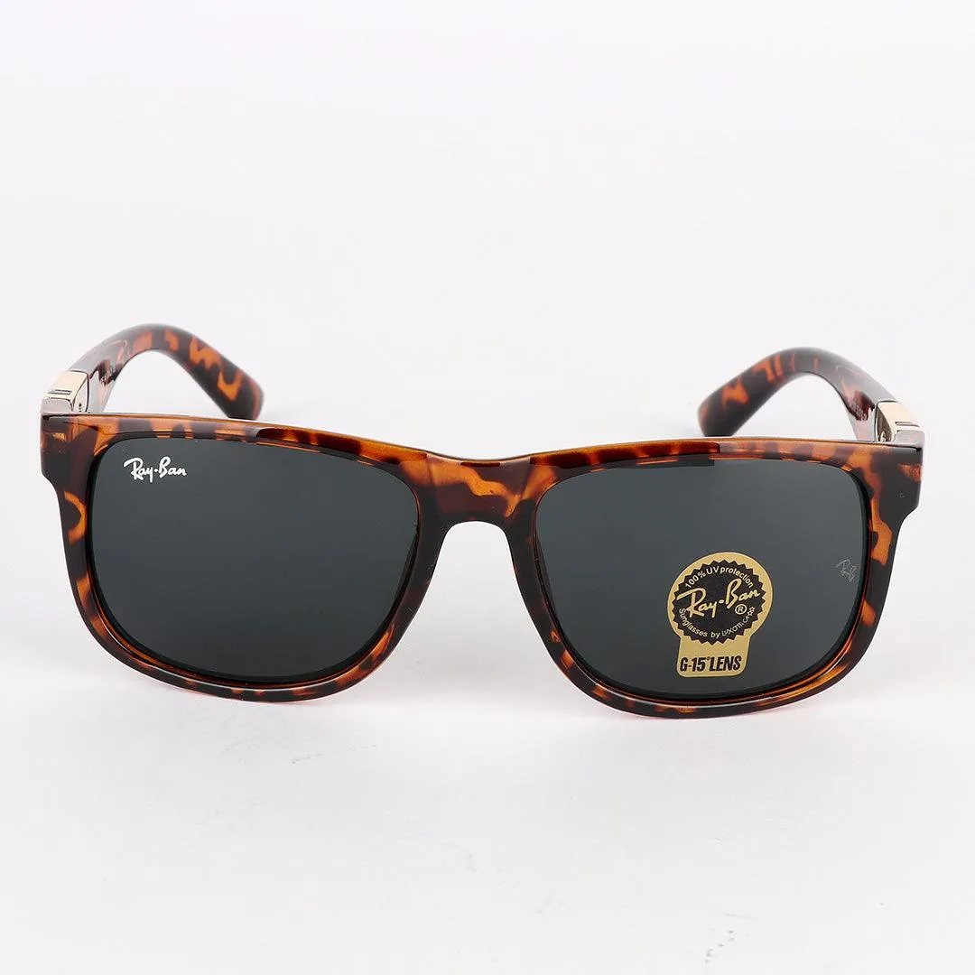 Ray-Ban Wayfarer Side Gold Crested Brown Sunglasses