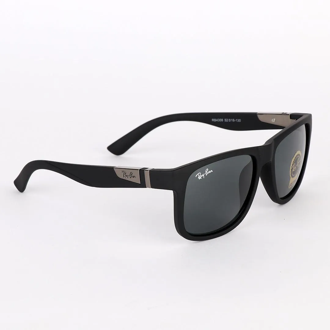 Ray-Ban Wayfarer Side Silver Crested Black Sunglasses
