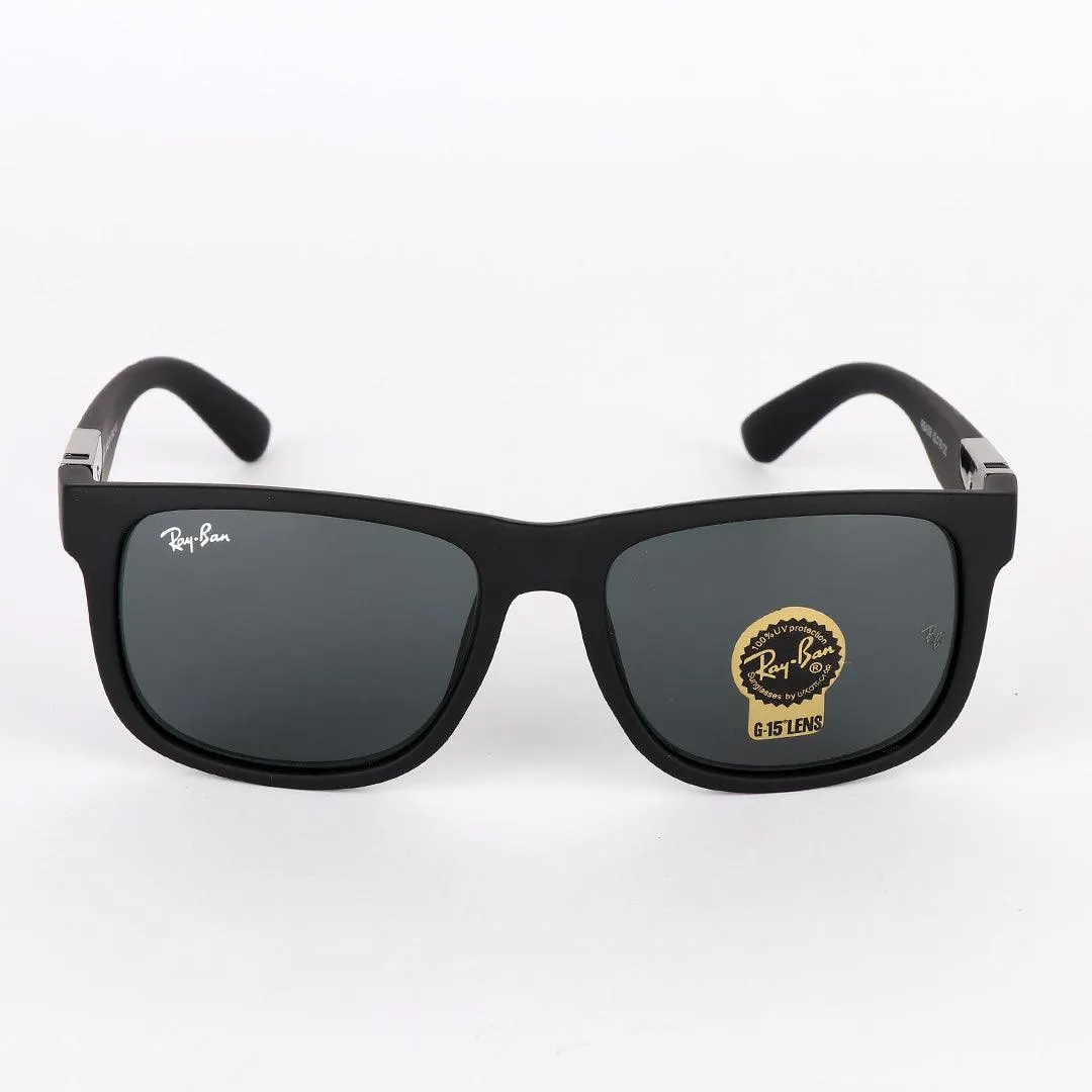 Ray-Ban Wayfarer Side Silver Crested Black Sunglasses
