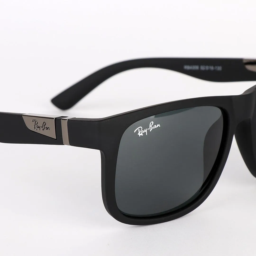 Ray-Ban Wayfarer Side Silver Crested Black Sunglasses
