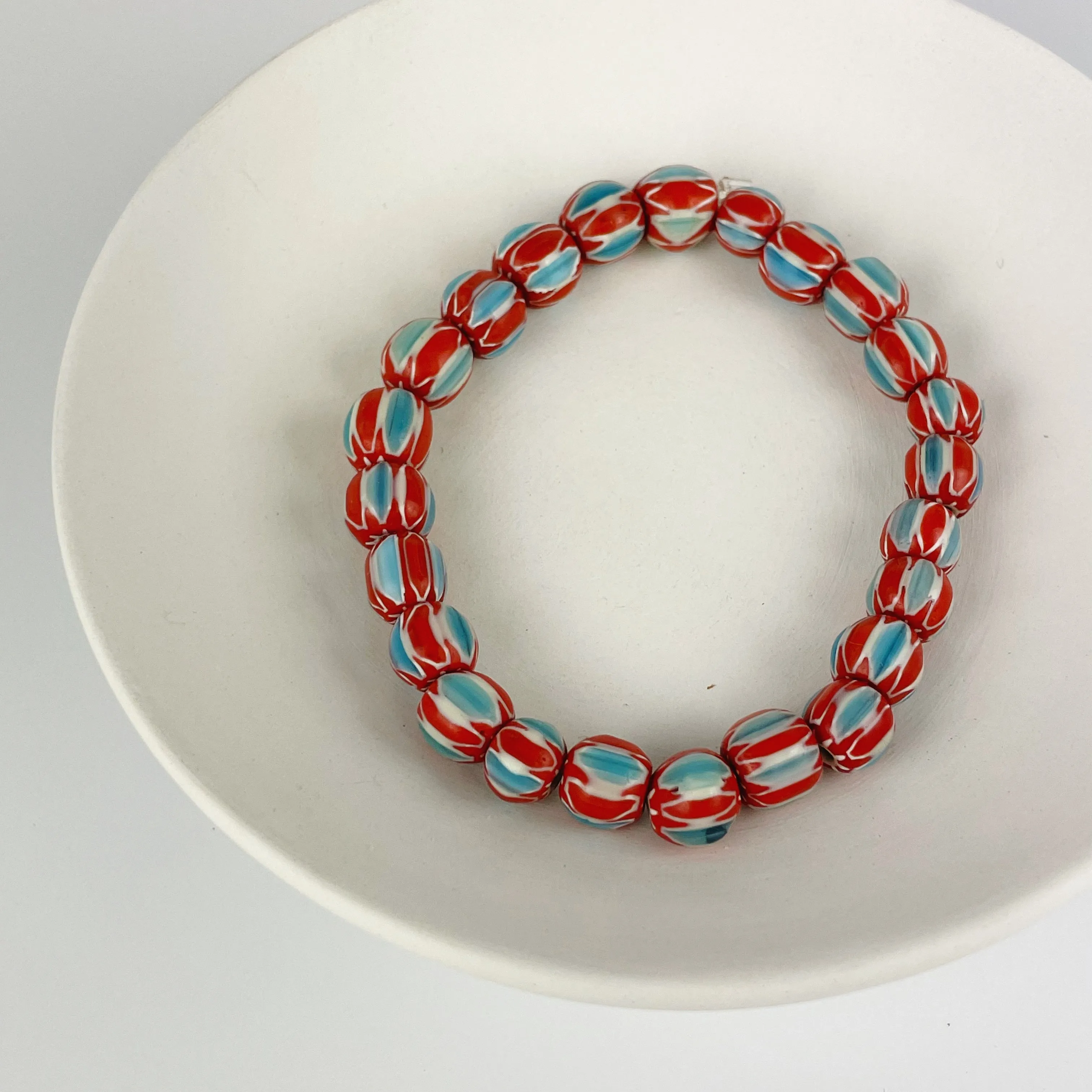 Recycled Glass Bracelet - Turquoise Multi
