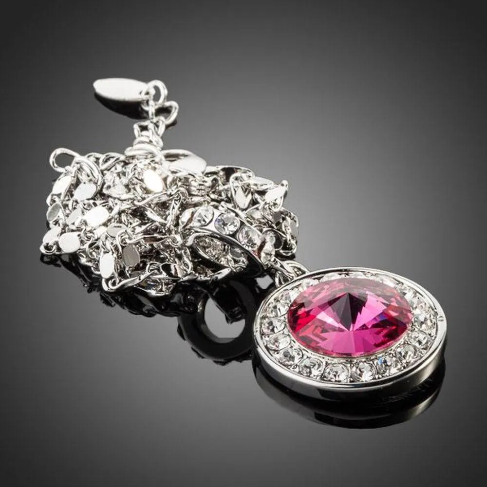 Red Round Crystal Necklace KPN0073