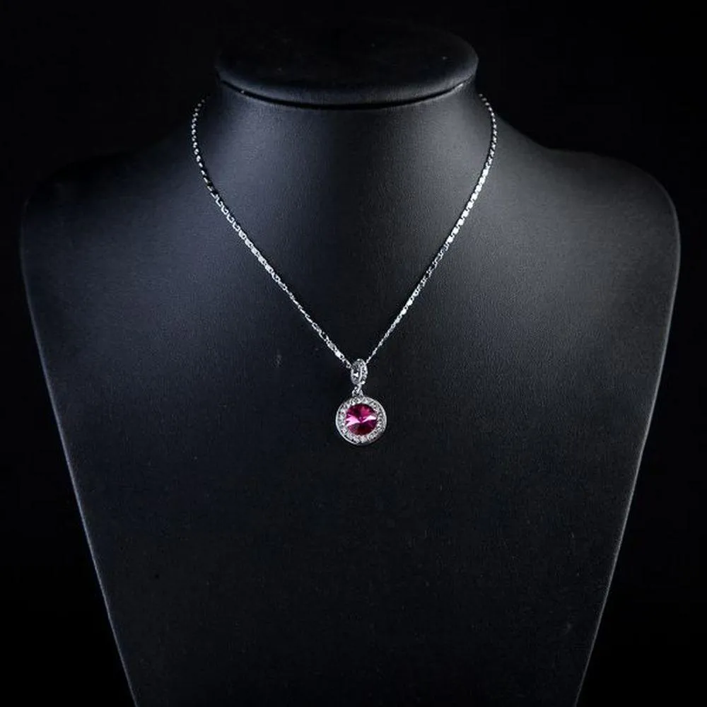 Red Round Crystal Necklace KPN0073