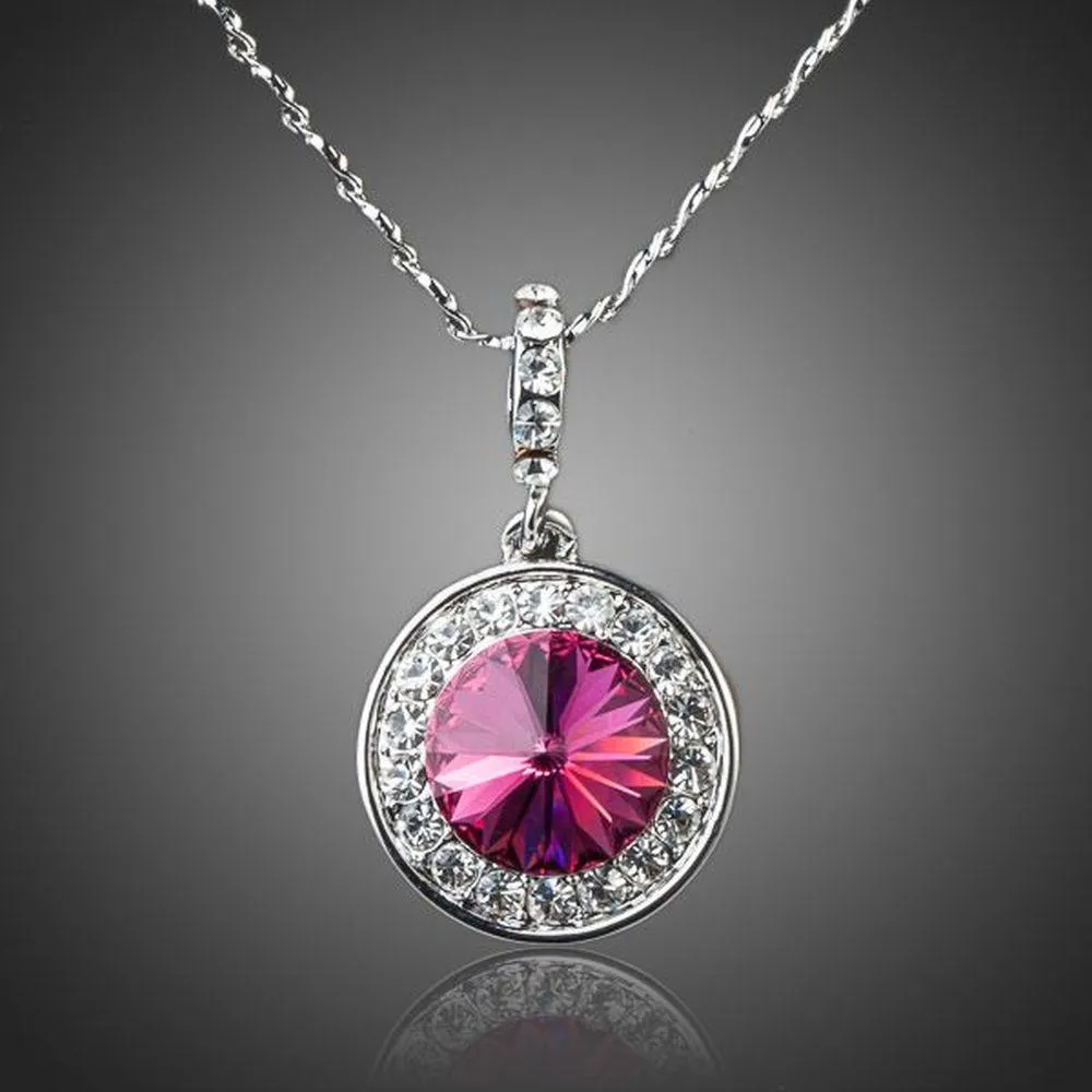 Red Round Crystal Necklace KPN0073