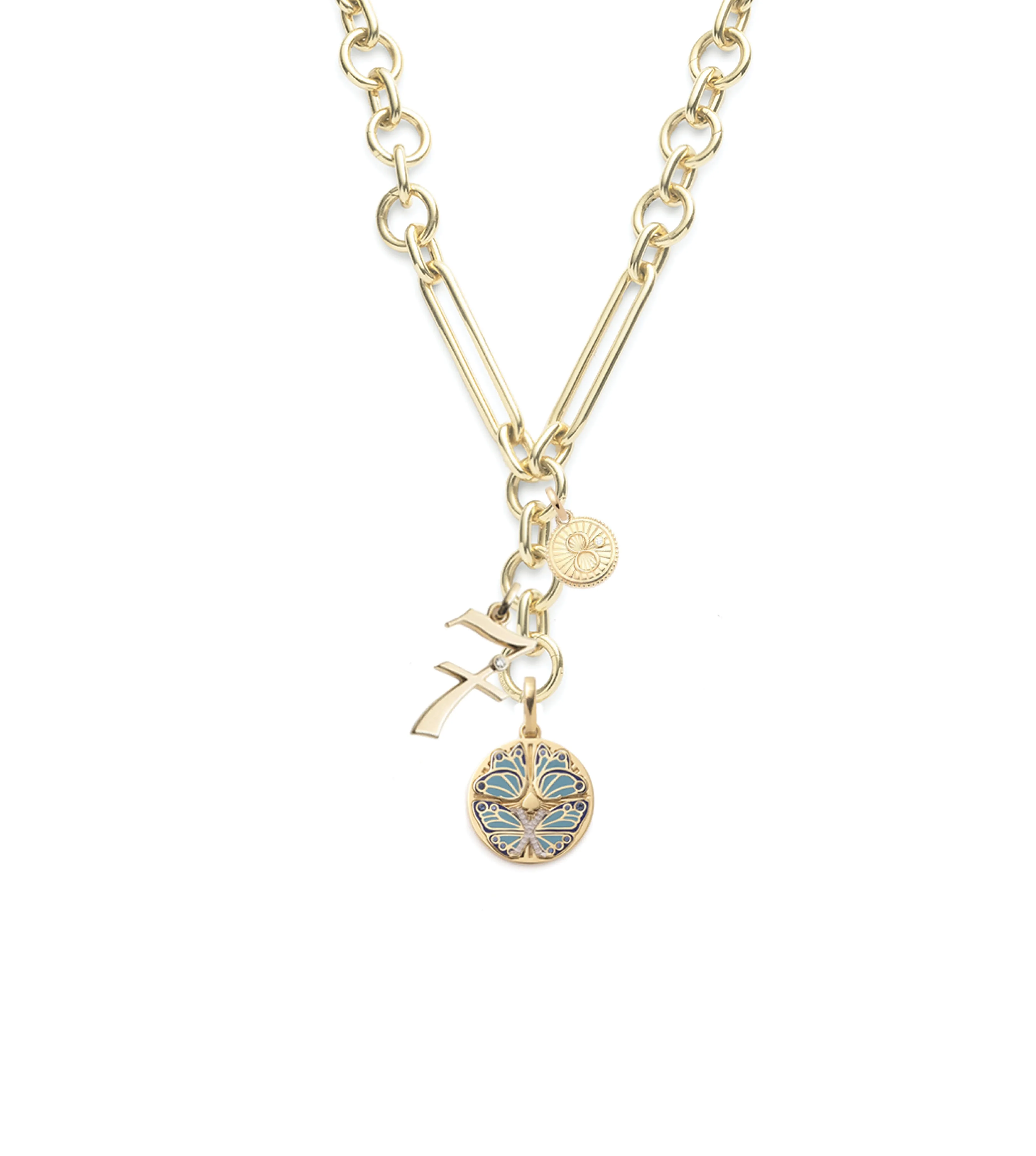 Reverie, Initials & Numbers & Karma : Oversized Mixed Clip Necklace