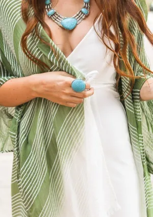 Round Turquoise Adjustable Ring ~ FINAL SALE