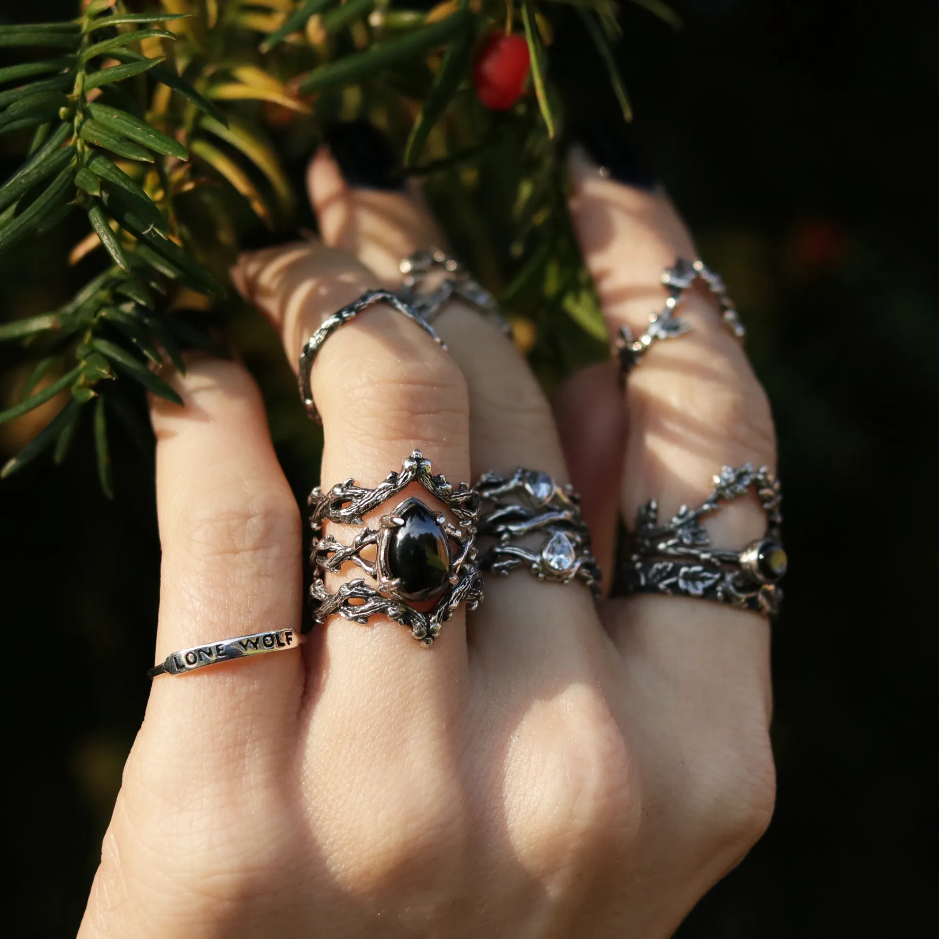 Running With The Wolves Black Branch Thorn Ring
