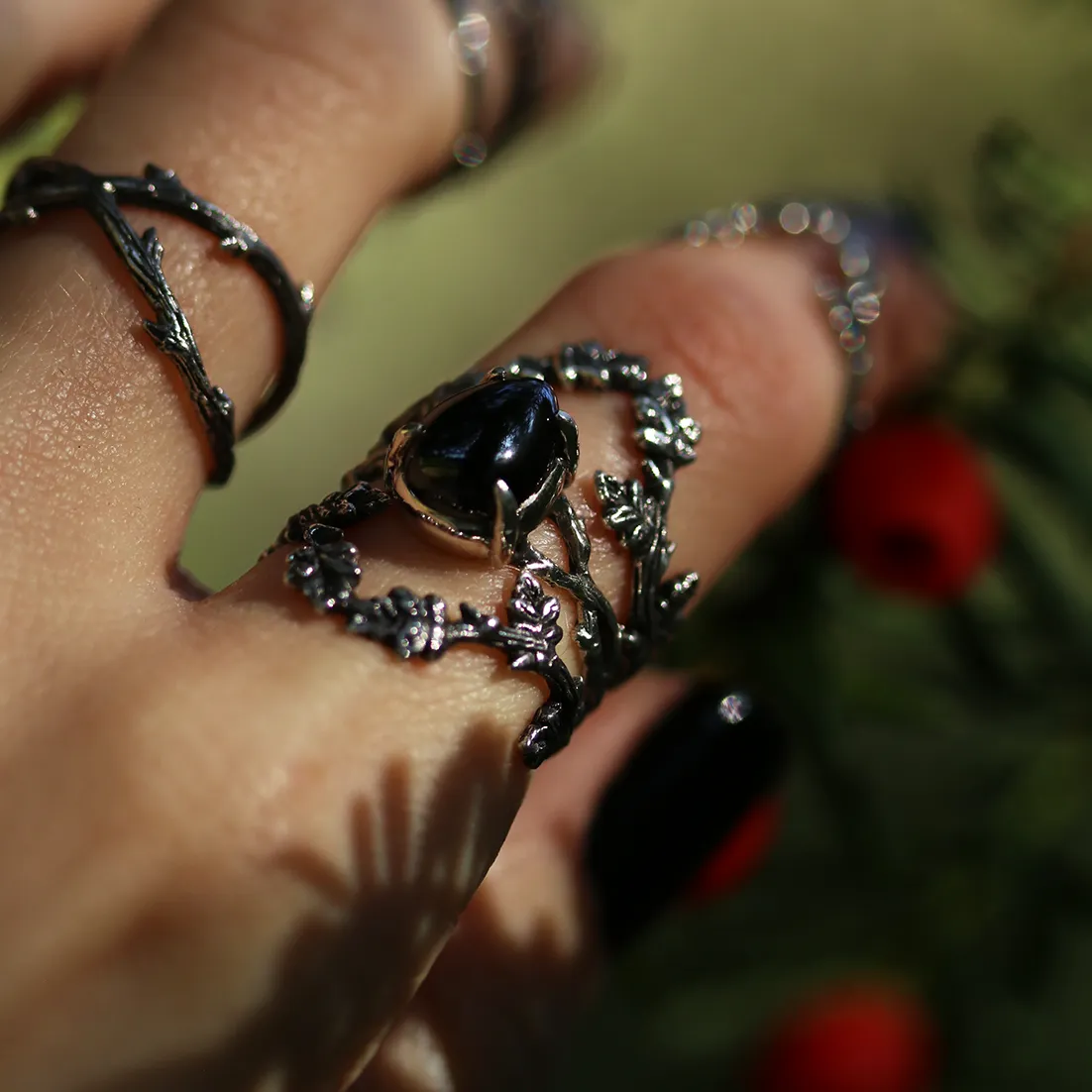 Running With The Wolves Black Branch Thorn Ring