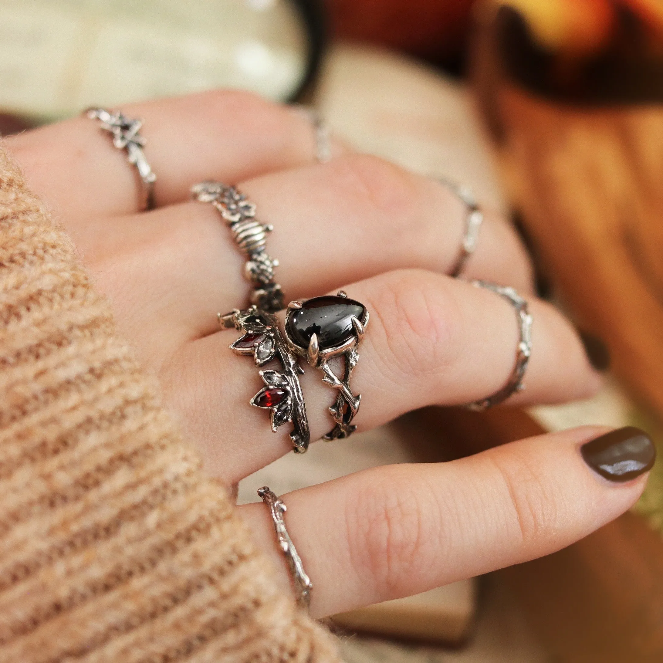 Running With The Wolves Black Branch Thorn Ring