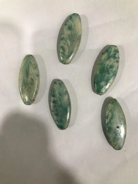 Sea Green Textured Eye Plastic Beads