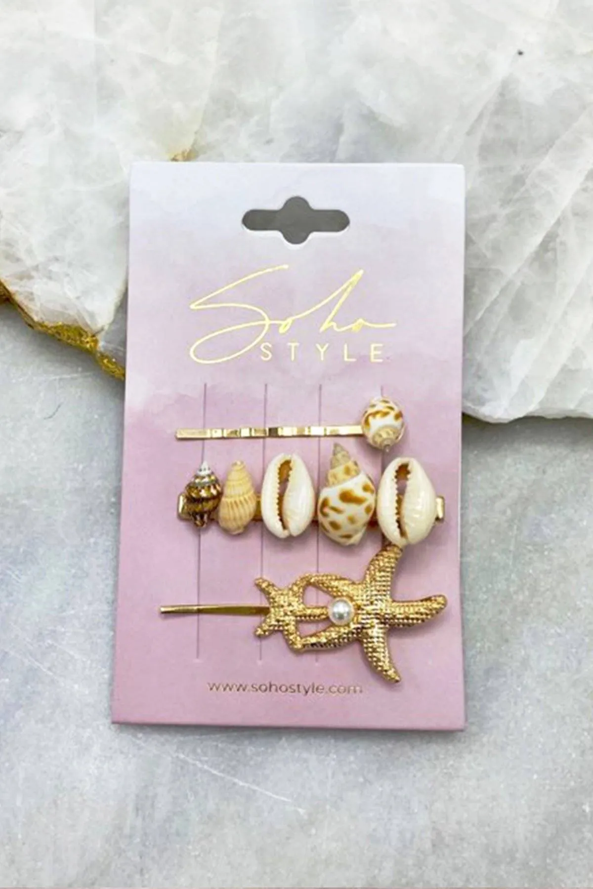Seashell and Twin Starfish Bobby Pin 3PCS Set