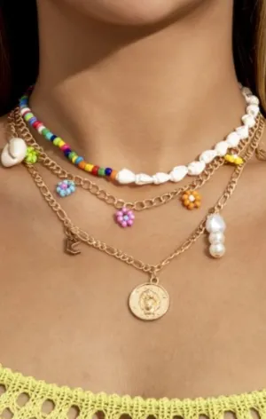Shell Star Pendant Necklace Set