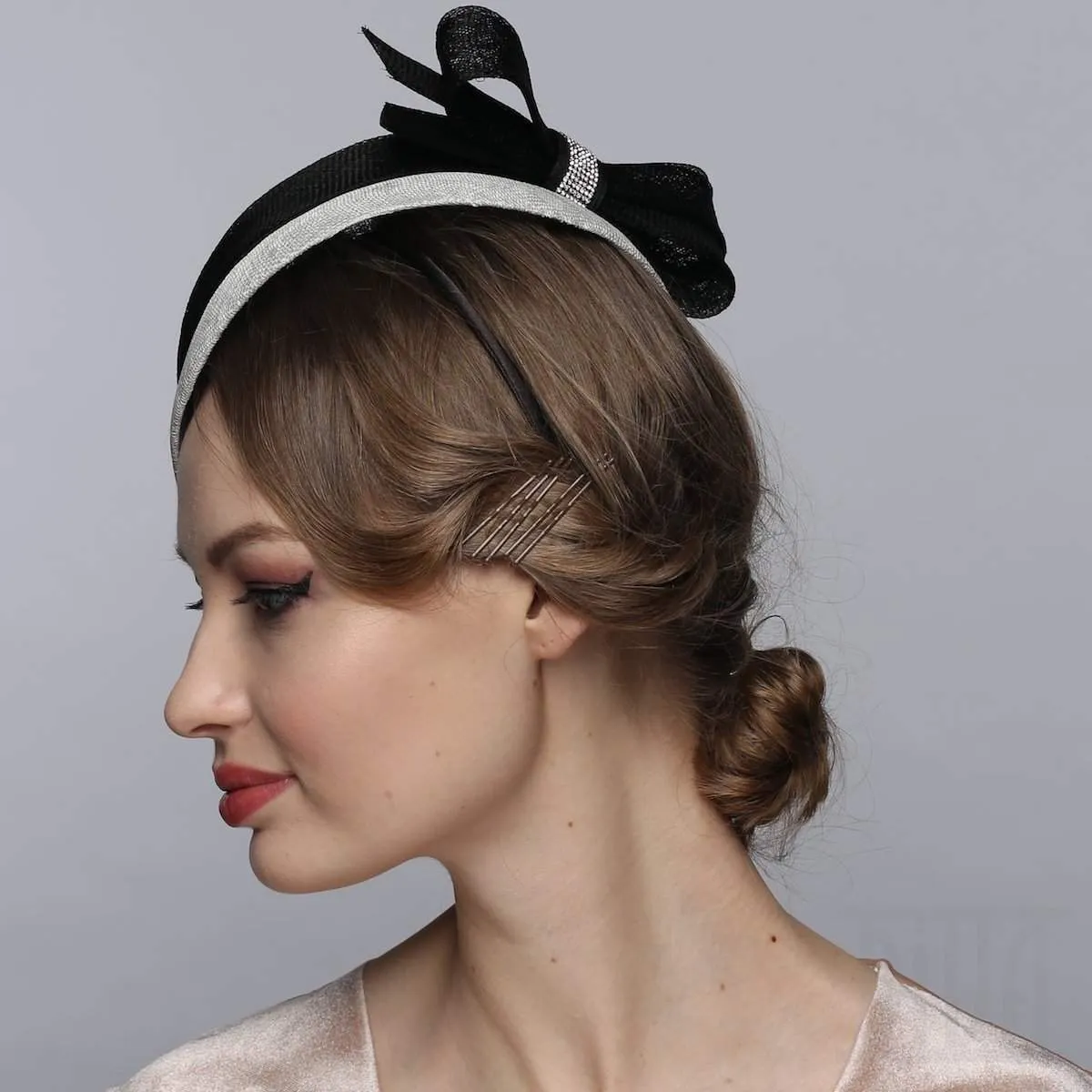 Sinamay Fascinator Headband with Bow