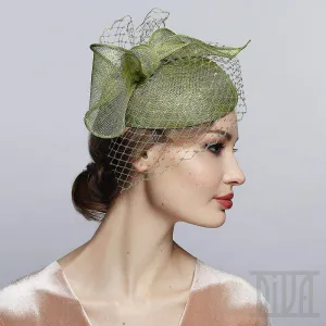 Sinamay fascinator headband with bow&veil Derby Tea party hat