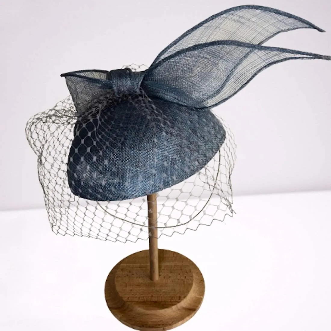 Sinamay fascinator headband with bow&veil Derby Tea party hat