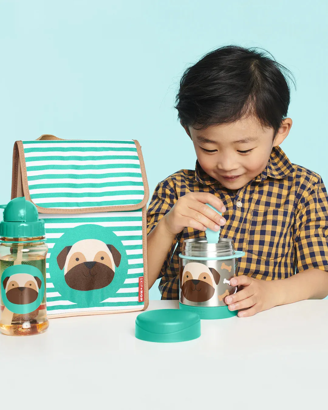 Skip Hop Drink Bottle with Straw - Pug