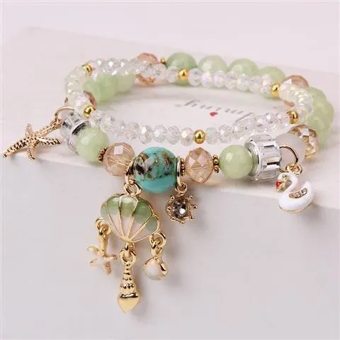 Sparkly Crystal Charm Bracelet with Gift Box Set for Girls